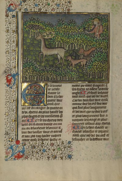 A Hunter and Dogs Pursuing a Fallow Deer by Unbekannt Unbekannt